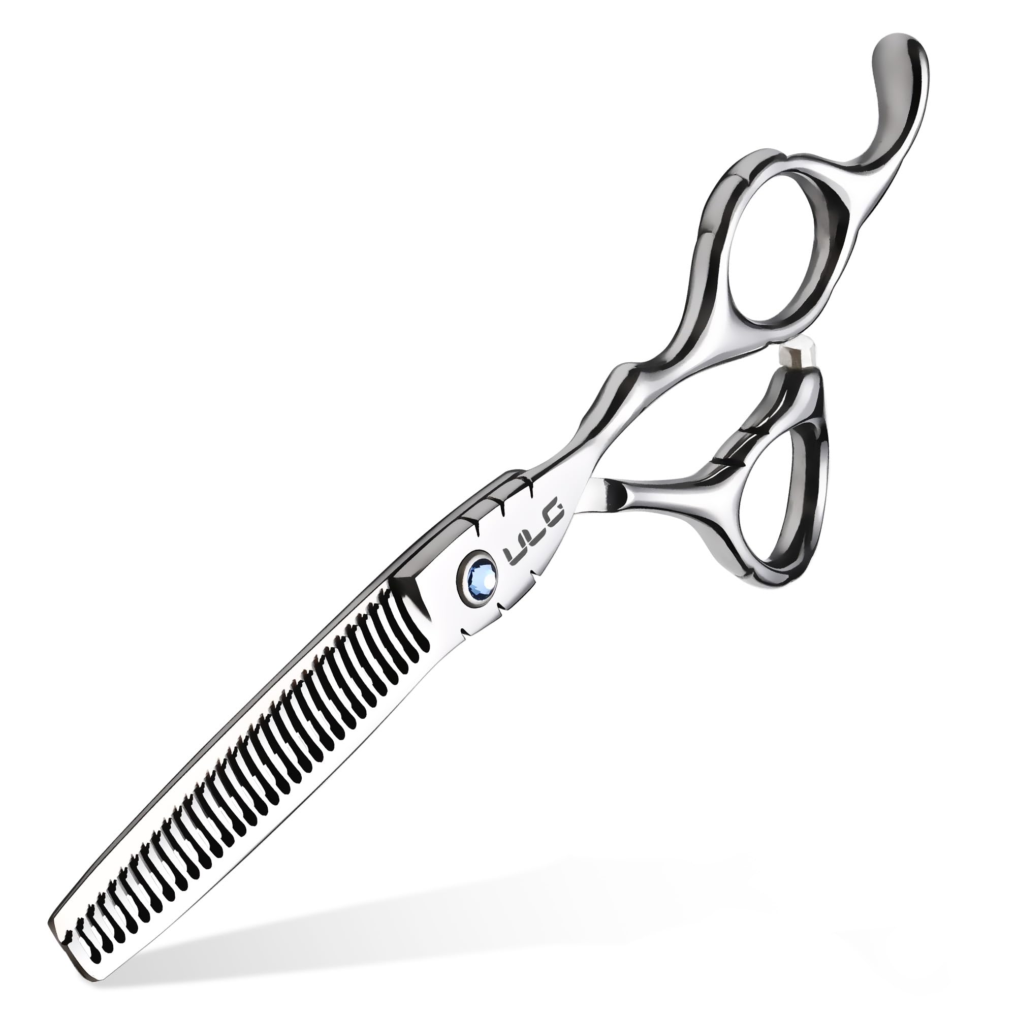 Photo 1 of ULG Hair Thinning Scissors 6.7” Shark Series 100% Japanese Stainless Steel, Offset Handle, 30 Deer-Tooth Thinner 35% Hair Removal, Professional Barber Layering Shears for Salon & Home Hair Styling