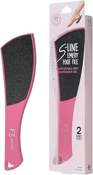 S-Line Emery Foot FileHot Pink, Colossal Double-Sided Pedicure Tool, Effective for Cracked Heel, Ergonomic Design for Easy Grip