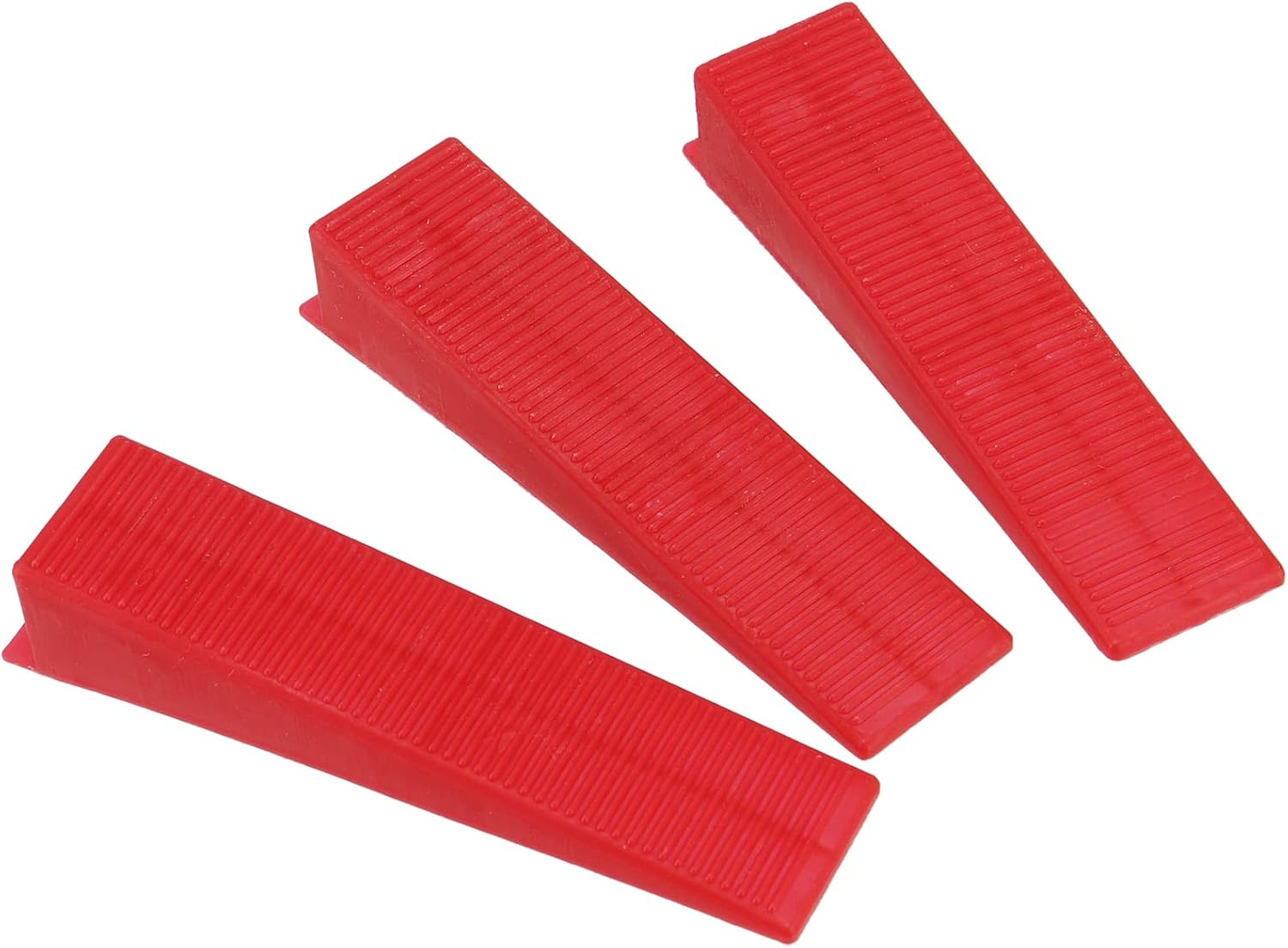 FUNSUEI 600 PCS Tile Leveling Wedges, Reusable Wedges, DIY Leveling System Wedges for Tile and Stone Installation, Fits 1/8, 1/16, 1/32 Inch Spacers, Red
