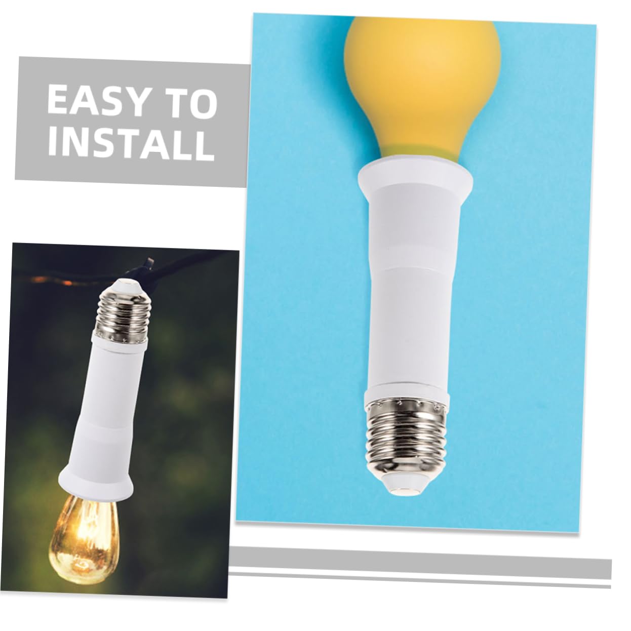 VOSAREA 4 Set Di Lampadine Da E27 A E27 Per Esterni in Metallo Con Attacco Per Lampadina Adattatore Convertitore 4 Pezzi*4