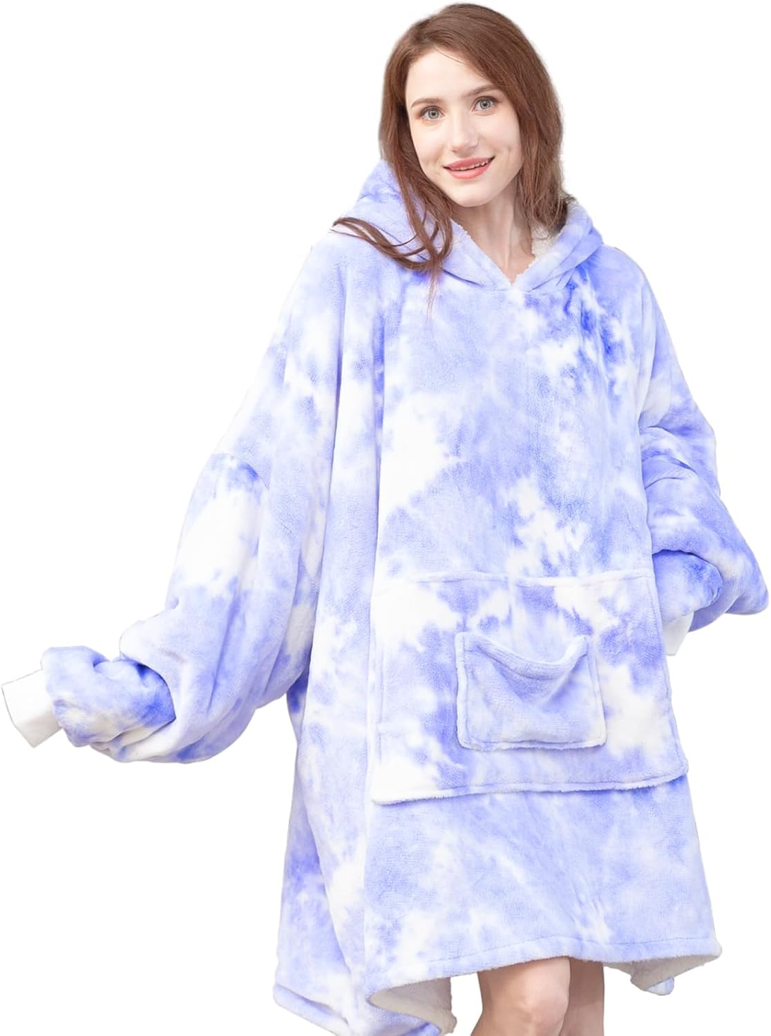 OCTROT Wearable Blanket Hoodie, Fuzzy Soft Sherpa Oversized Blanket