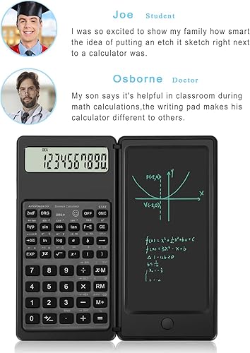 Miniatura 3 de Aucanla Calculadoras científicas calculadora de escritorio con pantalla LCD de 10 dígitos con bloc de notas suministros escolares prémium para
