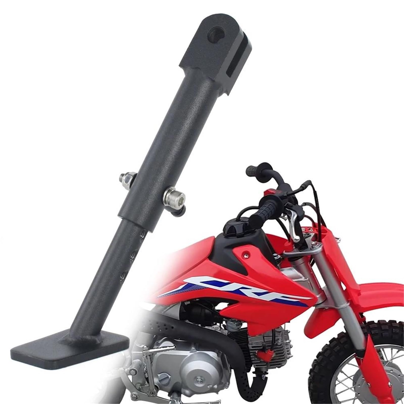 Rivestimenti Laterali Moto Cavalletto Regolabile Kick Cavalletto Laterale per CRF50F 2013 2014 2015 2016 2017 2018 2019 2020 2021 2022 2023 2024