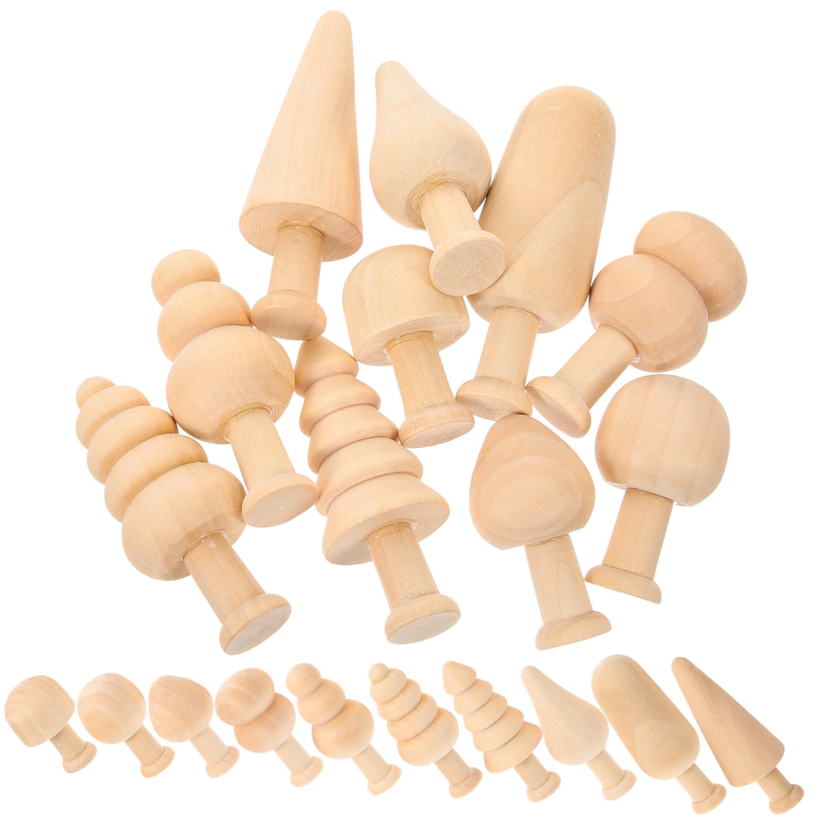SHINEOFI 20pcs Unfinished Wooden Tree Decorations, DIY Graffiti Mini Trees Crafts