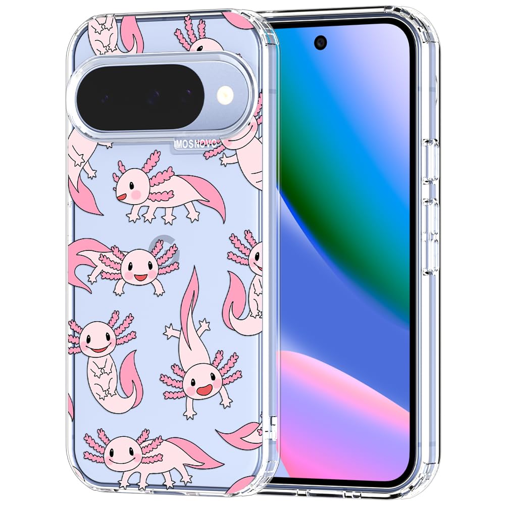 MOSNOVO Case for Google Pixel 9 & Pixel 9 Pro, [Buffertech 6.6ft Military-Grade Drop Protection] [Anti Peel Off Tech] Clear TPU Bumper Phone Case Cover Design - Great Wave — view 130