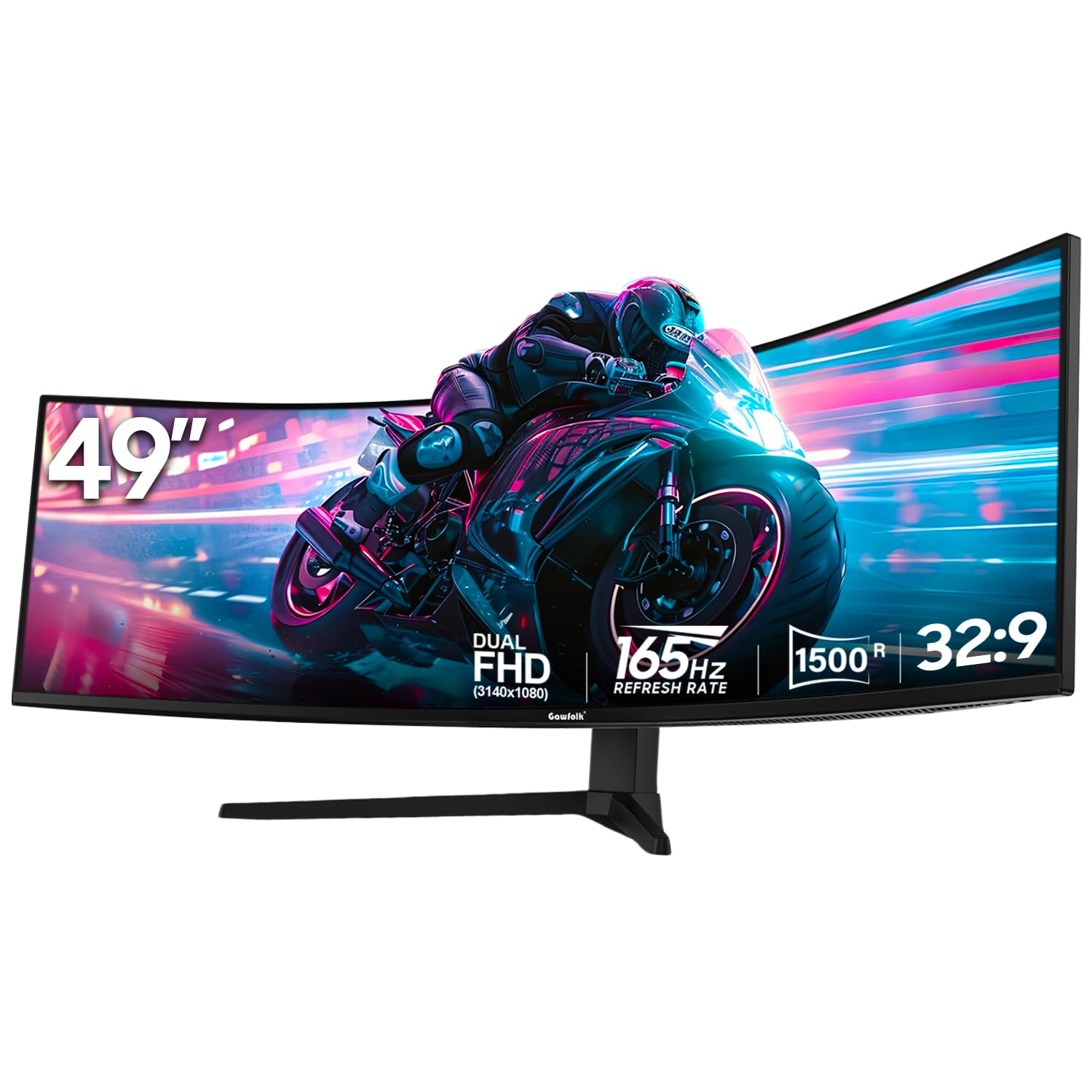 Gawfolk 49 Inch Ultra-Wide Curved Gaming Monitor