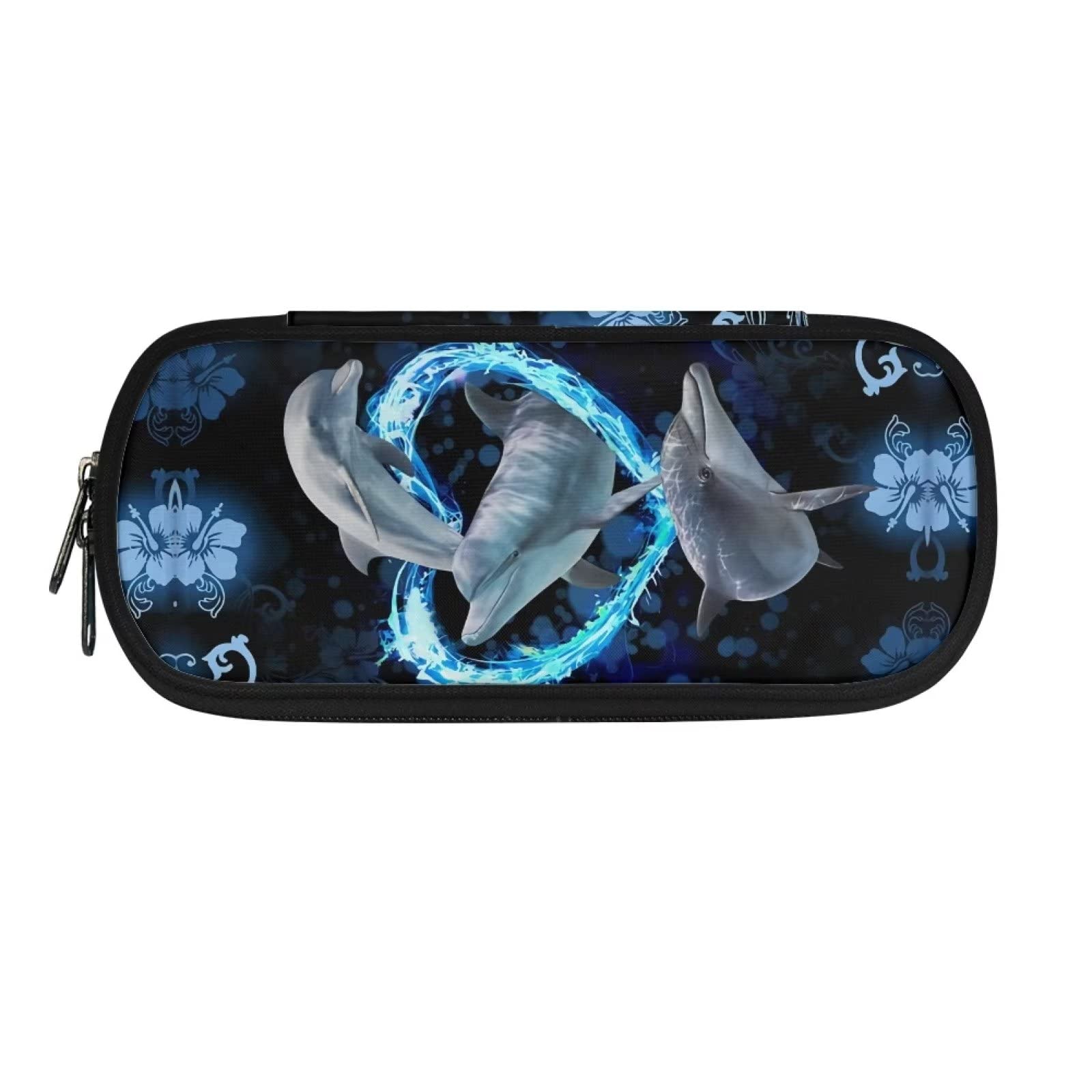 DISNIMO Heart Dolphin Big Capacity Pencil Pen Case Office College School Large Storage High Capacity Pencil Bag Pouch Holder Box Organizer School Supplies for Adults Girls Boys
