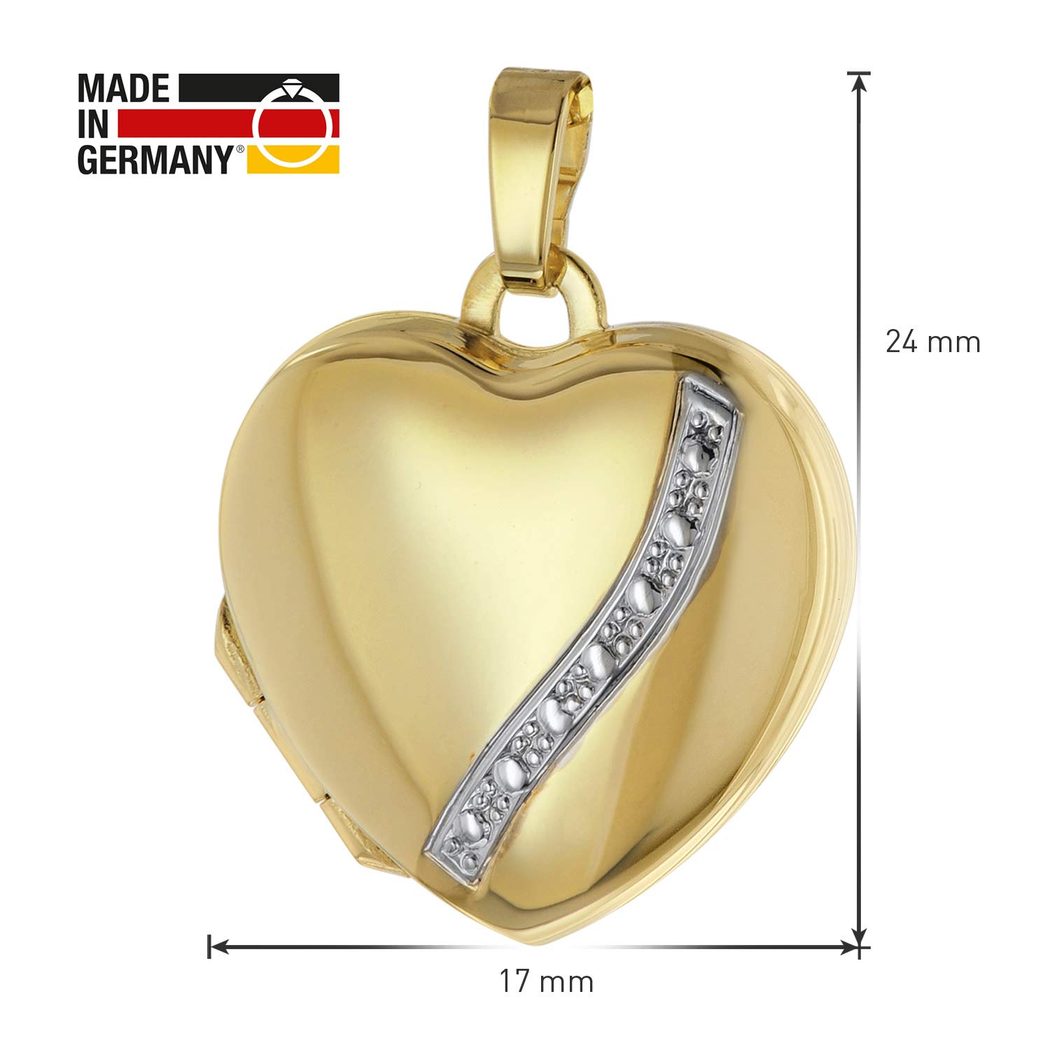 trendor Medaillon Herz Gold 333 / 8K mit Vergoldeter Damen-Halskette 39056