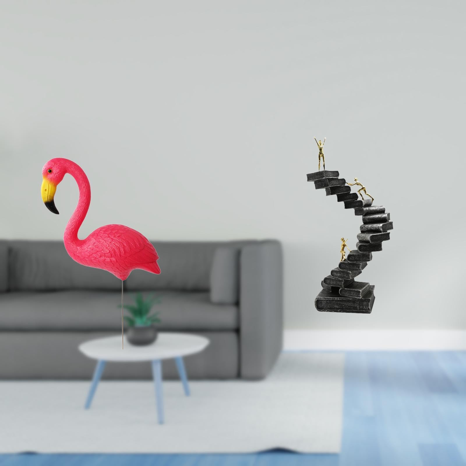 SECRET DESIRE Flamingo Thinker Statue Figurine Yard Art Ornament Abstract Figure Handicraft for Garden Accessories Bookshelf Decorative Objects Holiday Spring-image-7
