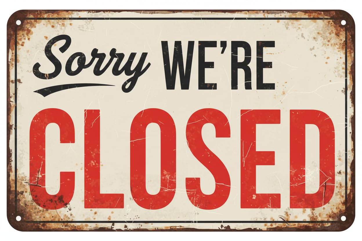 Maternity Photography Sorry We're Closed Metal Tin Sign Business Retail Store Home Large Restaurant Bar Office Hotel (pack Of 2) Vintage Signs Aluminum Plates Printed