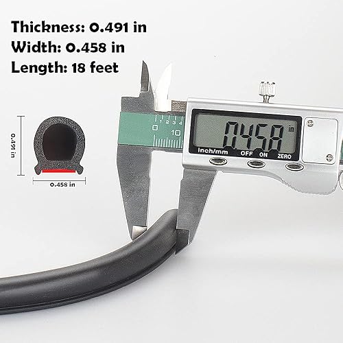 Miniatura 7 de Tira de sellado para puertasventanas, sellos de respaldo autoadhesivos con gran espacio, fácil de cortar a tamaño 1 (negro, 18 pies)