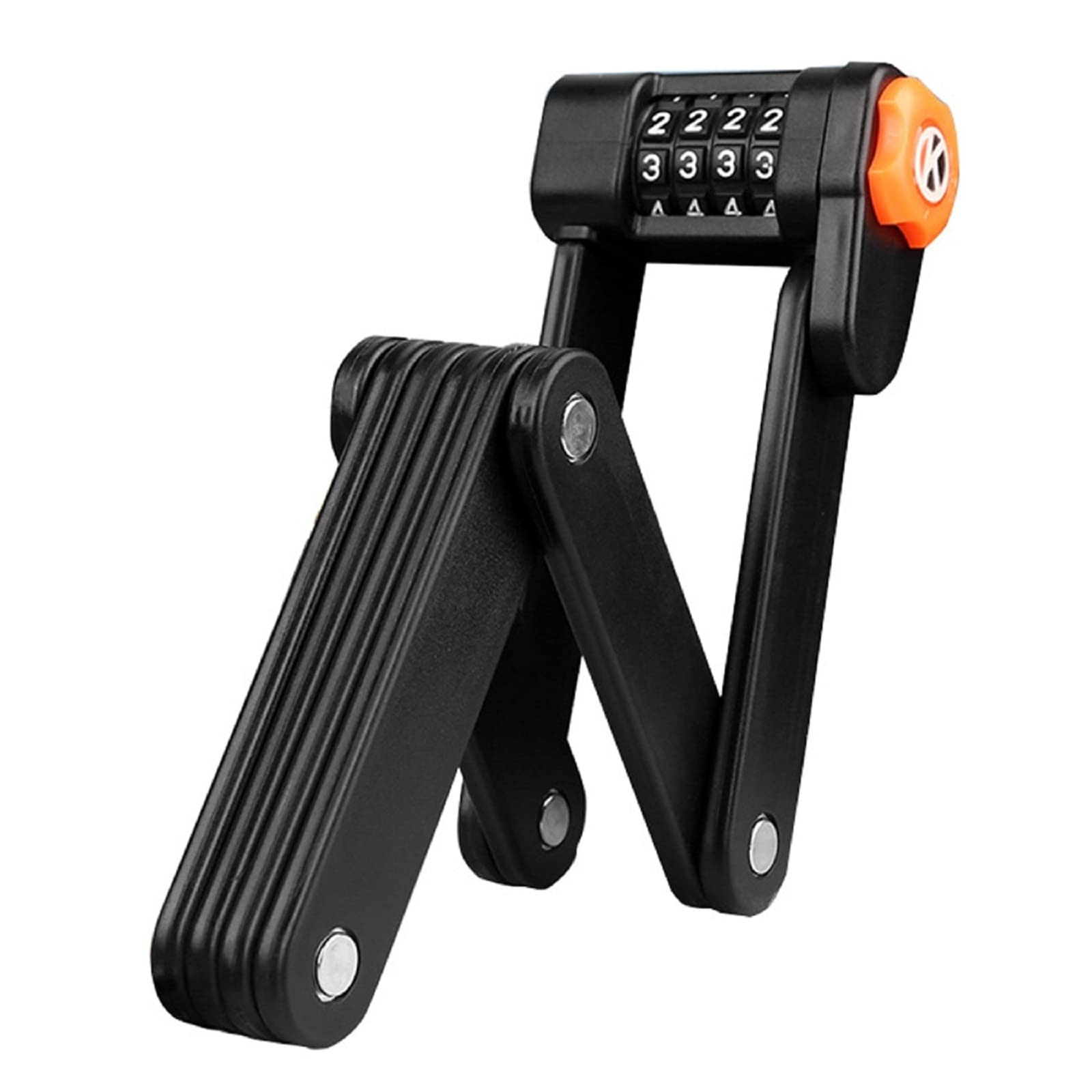 Gohantee Black Folding Bike Lock Combination Password Bike Chain Lock Bicycle Foldable Anti-Theft Strong Security Password