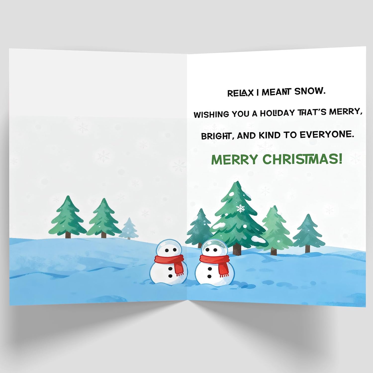 Funny Offensive Christmas Card – Dark Humor Satire – “Dreaming of a White Christmas” Joke – Ironic Xmas Card Gifts for Friends or Coworkers 188