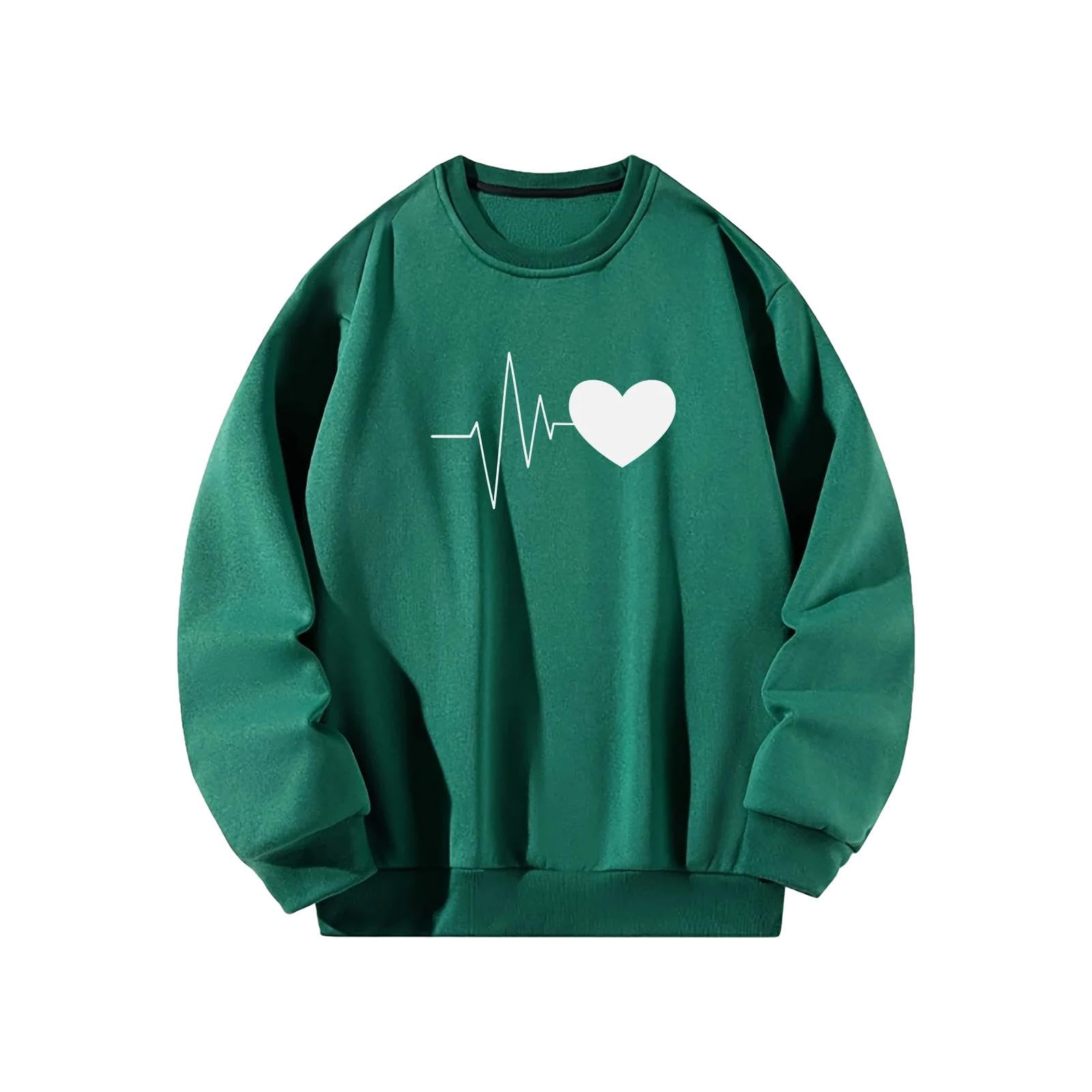 Womens Sweatshirt Comfort Clothing Streetwear Heart Pattern Shirt Activewear S|Clothing Shoes & Accessories | Womens Clothing | Sweats & Hoodies-picture-49