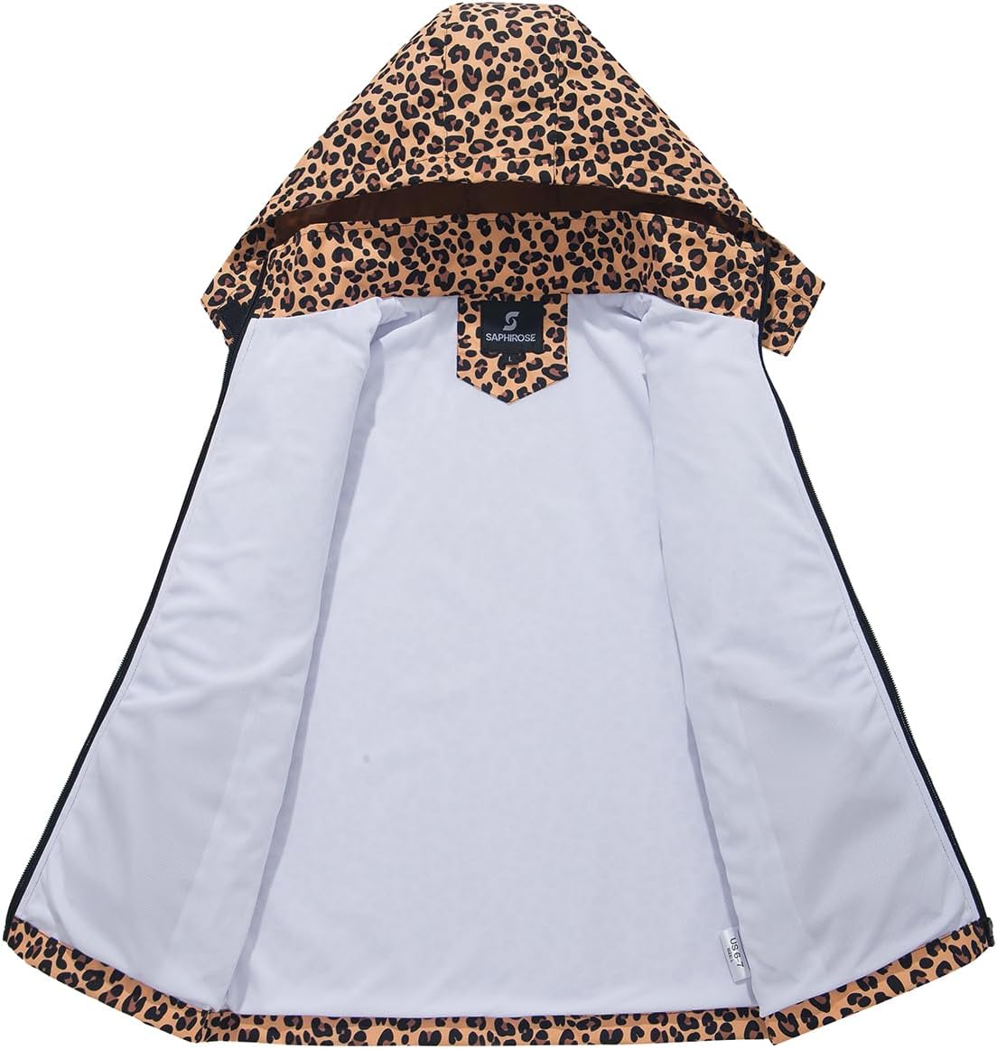 Kids Rain Jacket Waterproof Raincoat Mesh Lined Coat with Removable Hood for Boys Girls