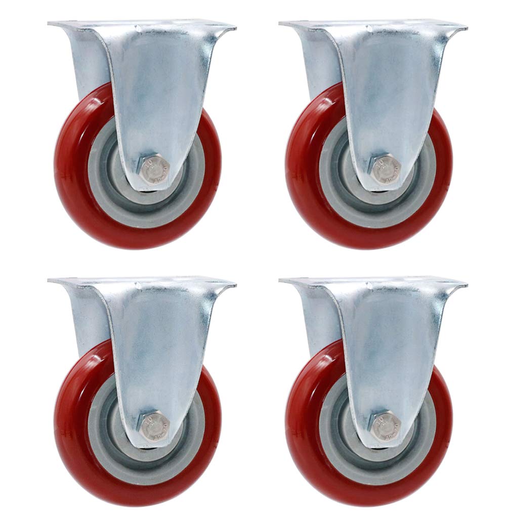 Roulettes pour meubles en PU rouge idéales pour grand atelier