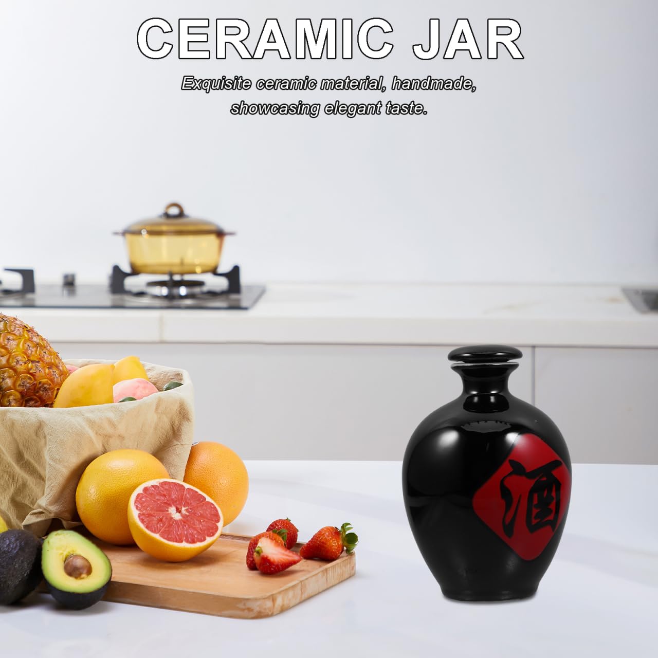 Zerodeko Ceramic Wine Bottles Chinese Wine Jar 1000ml Japanese
