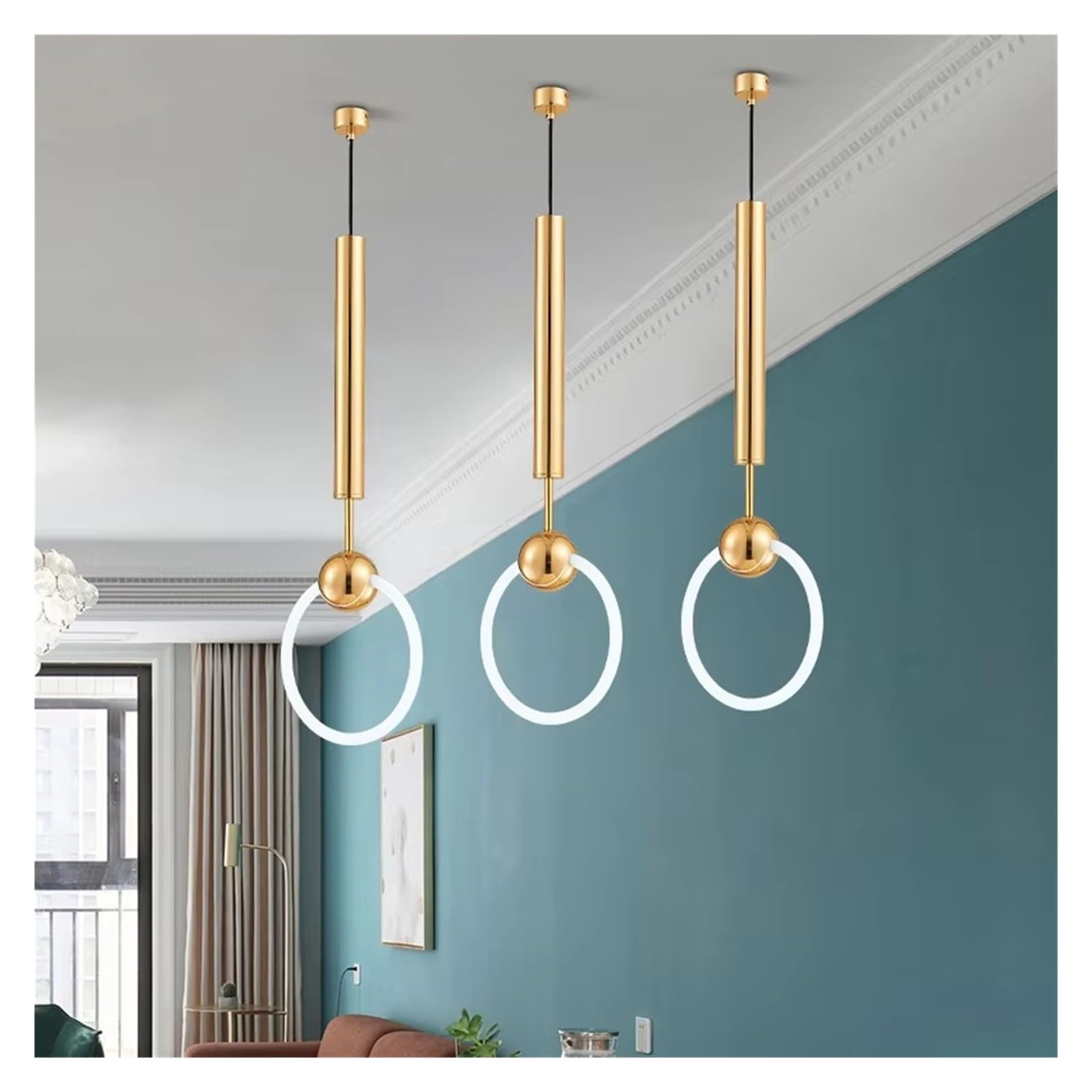 Lampada a Sospensione nordica Semplice a LED, Moderna, Ideale per ristoranti, camere da Letto, Isole Cucina, uffici e Bar (Bianco Freddo, 30 cm).