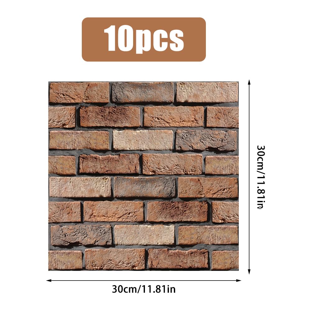 Pannelli Autoadesivi 3D Mattoni - 10 Pezzi 30x30 Cm, Per Pareti, Facile Applicazione - Foto 4