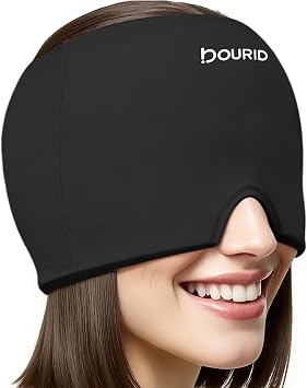 Headache Relief Cap, Tasteless Cooling Gel Migraine Relief Cap Mask Product, Migraine Cap for Relieve Pressure, Hangover, Tension, Eye Edema