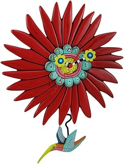 Allen Designs Humming Around Hummingbird and Flower Wall Clock