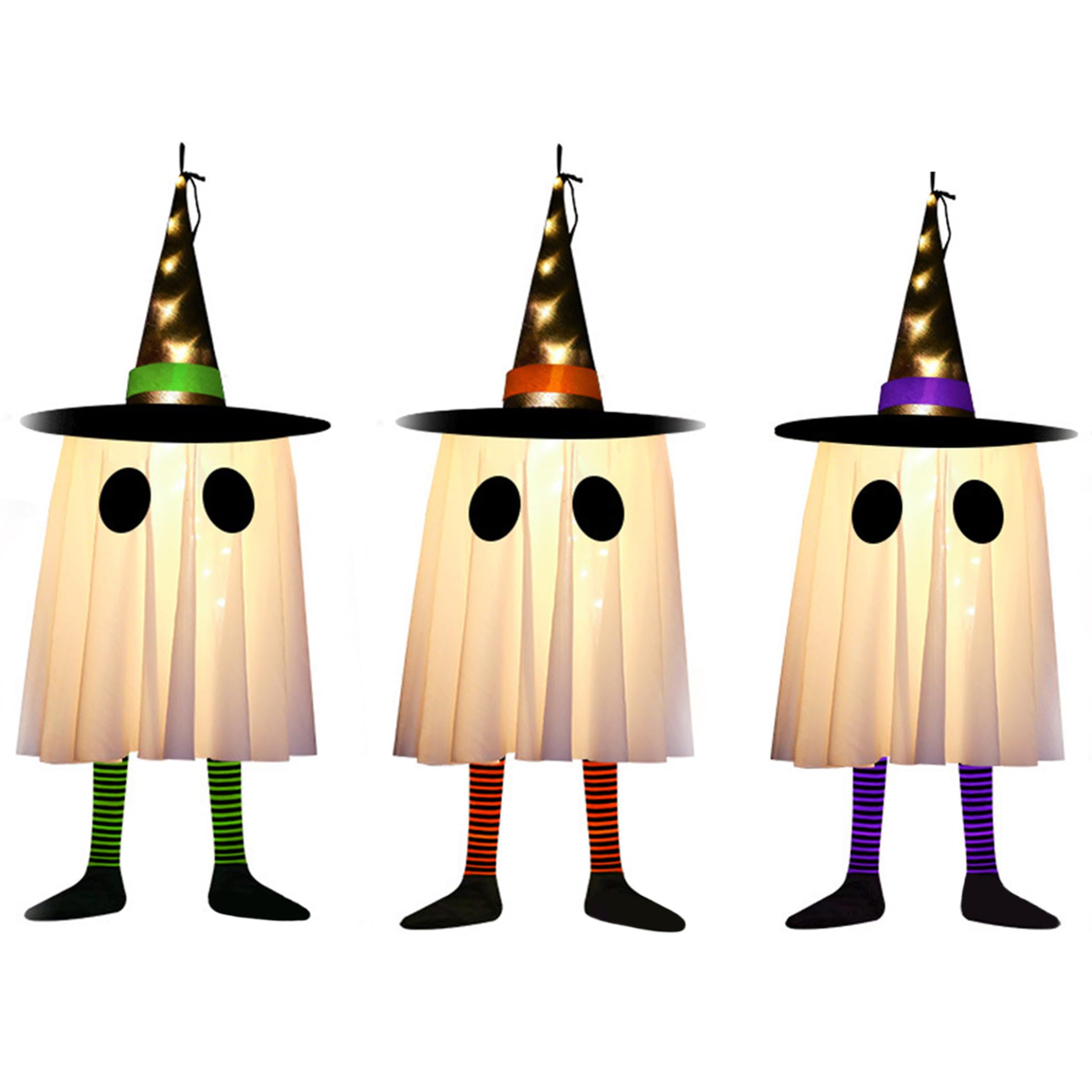 Fantasma oscillante per decorazioni per portico di Halloween da 3 pezzi per decorazioni da giardino