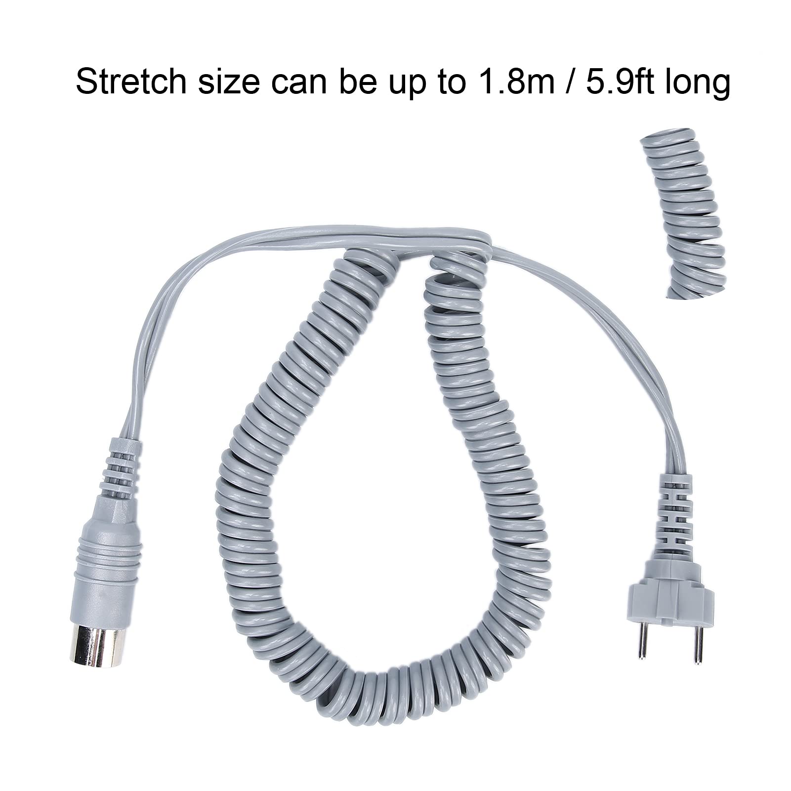 Generic Cable Eléctrico para Taladro de Uñas, Cable de Alimentación Duradero de Alta Calidad para Accesorios de Máquinas de Manicura, Tamaño Elástico de 5,9 Pies de Largo, Adecuado para Cualquier