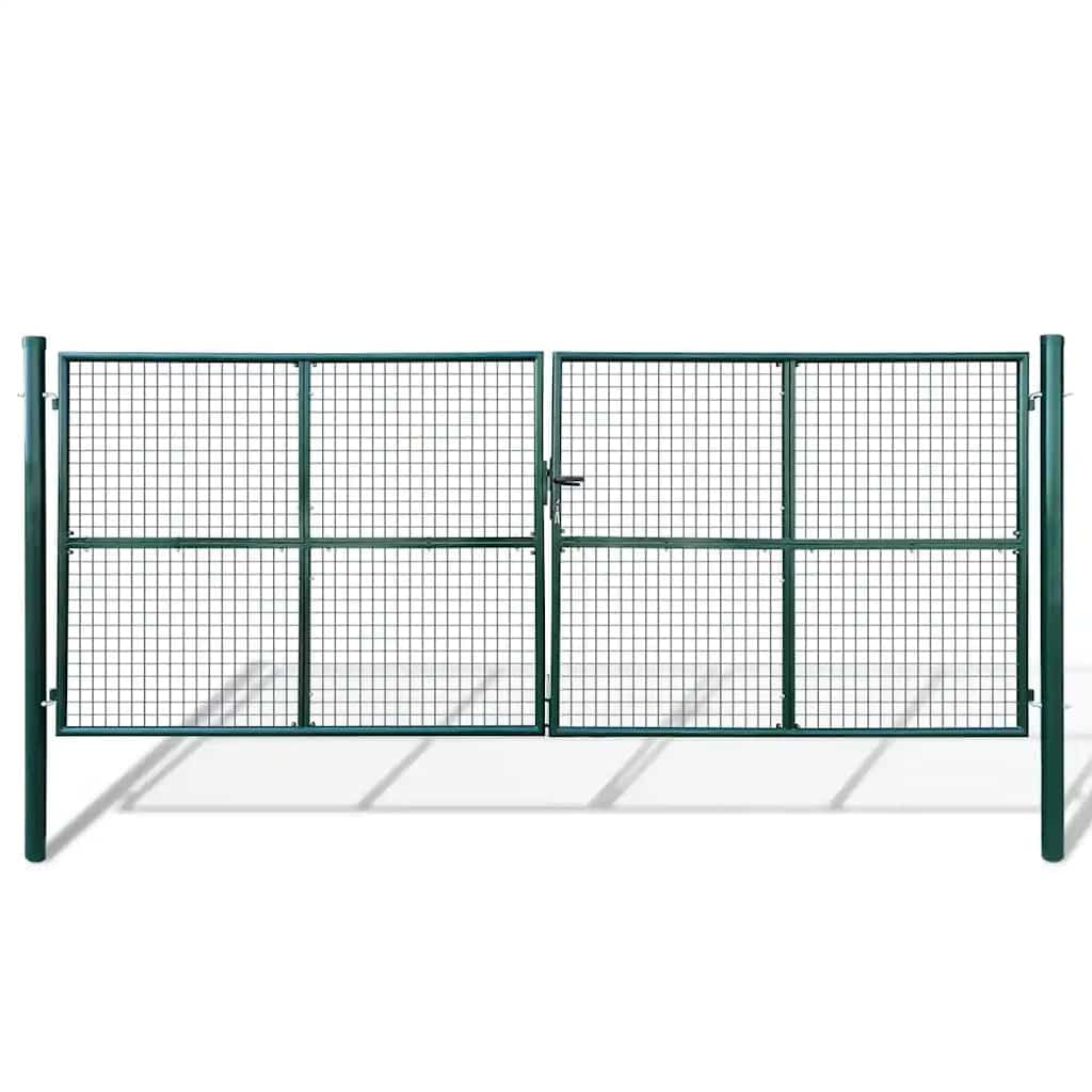 Cancello da giardino in rete 400x150 cm Acciaio Temperato Zincato