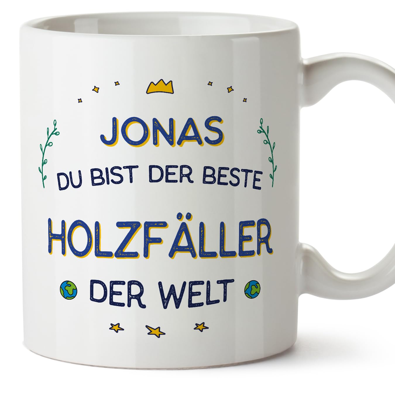 MUGFFINS Personalised Mug for Lumberjack Man - in German - Beste der Welt - Funny Custom Gift for Colleagues - Ceramic 11oz Mug