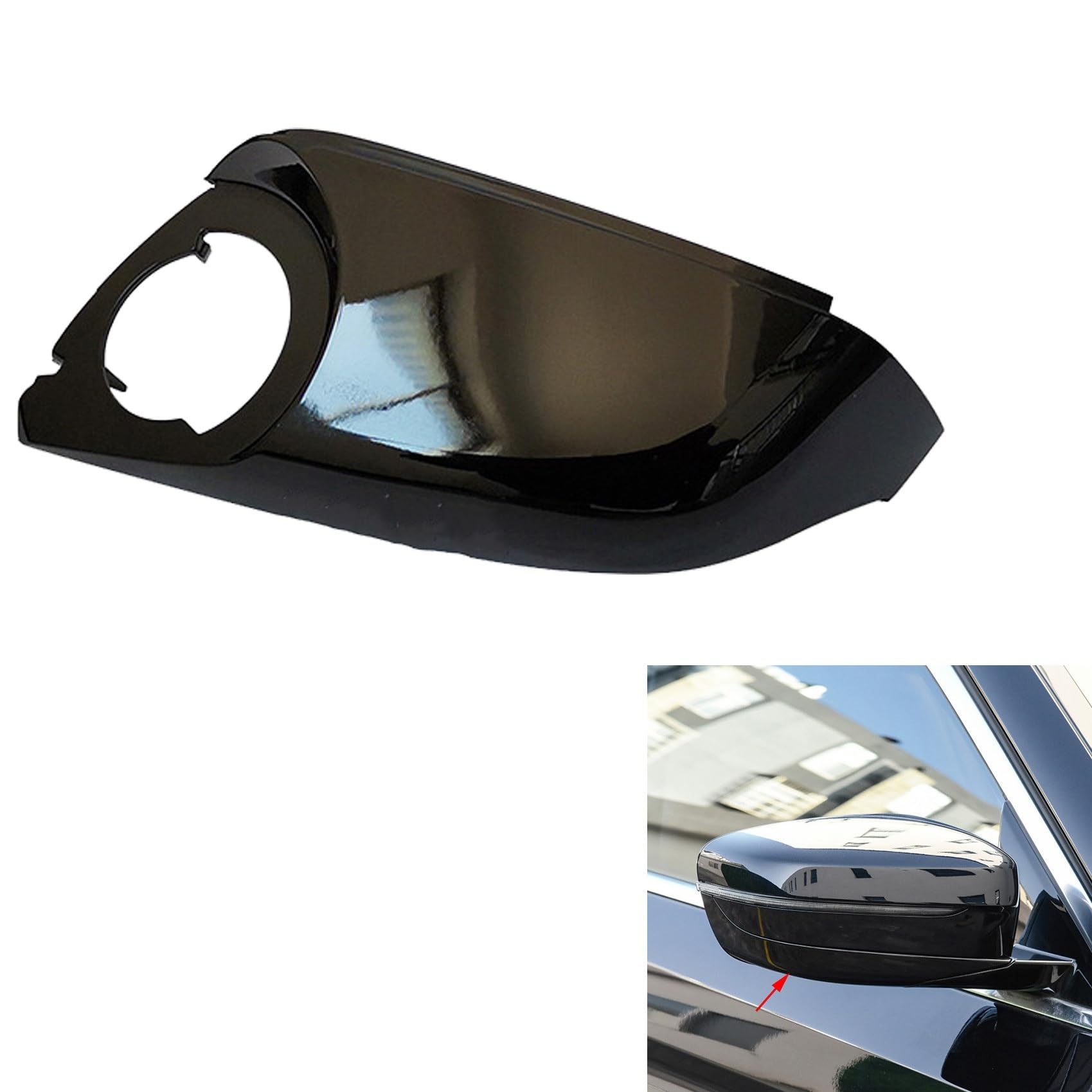 Copertura Specchio per BMW Serie 5 G30 G31 G38 Serie 6 G32 Auto Lato Destro Nero Specchietto Retrovisore Coperchio Supporto Inferiore Copri specchietto retrovisore