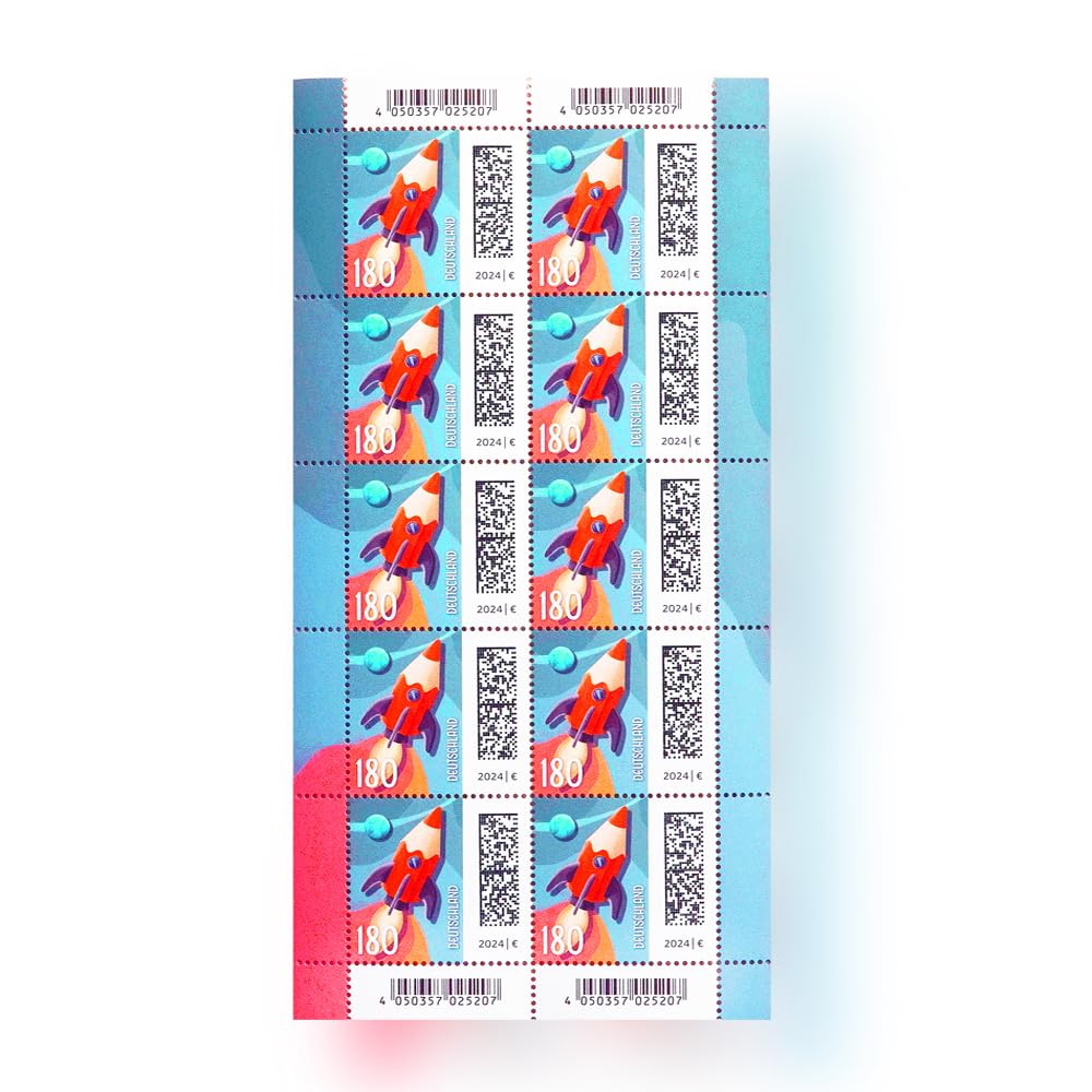 10 Stück 1,80 EUR 1,8 EUR 180 Cent postfrische nassklebende Briefmarken | Frankaturware Markenset (Motiv: Welt der Briefe)