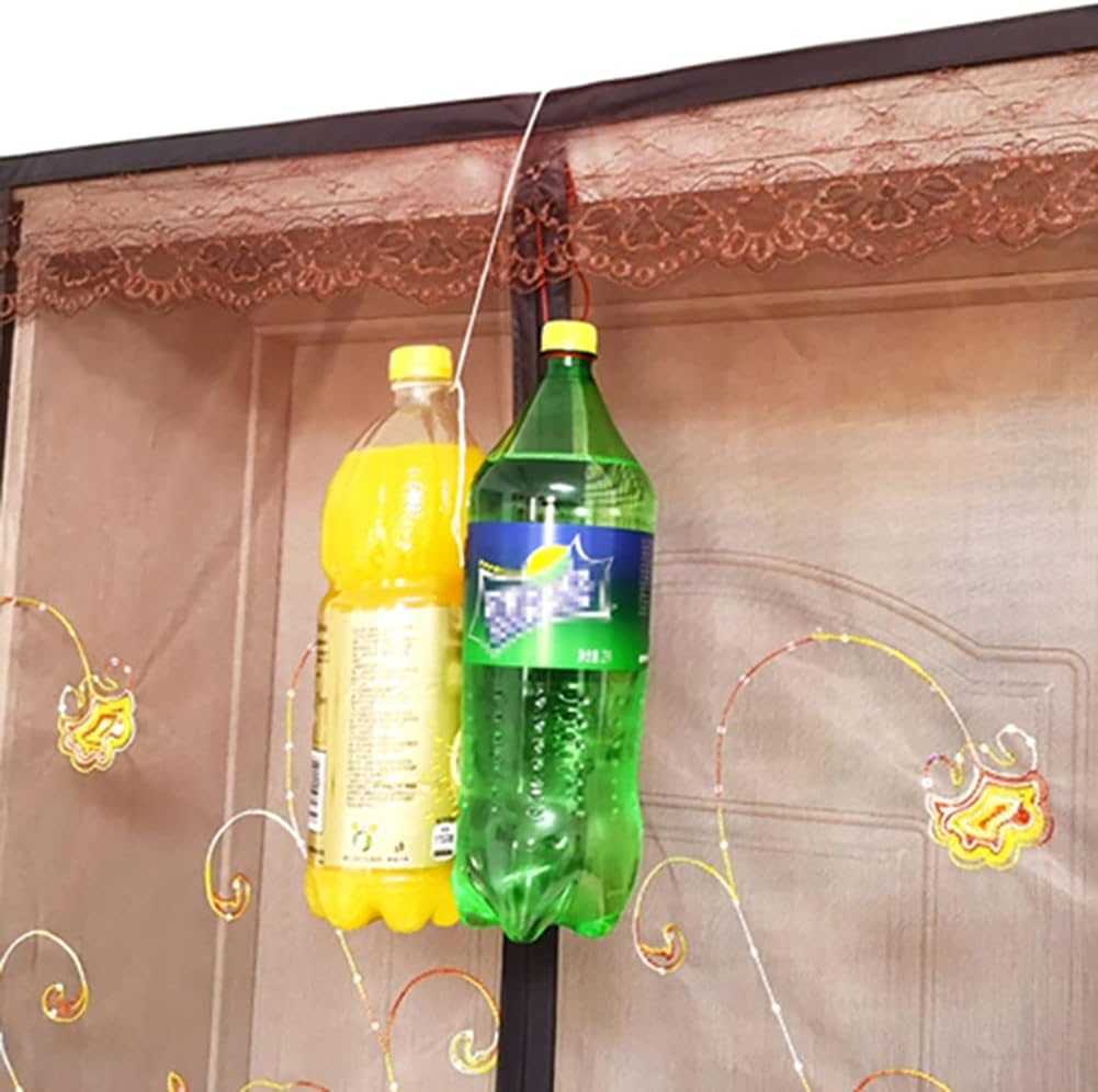 Konsilsa Magnetic Screen Door Reinforced Fiberglass Mesh Curtain Back Door Mesh with Full Frame Hook & Loop net Fits Door Size up (Color : A, Size : 150x200cm(59x79inch))