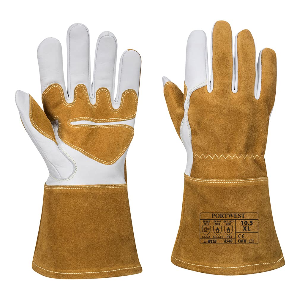Gant soudage Ultra Brun Portwest A540 en taille L pour protection thermique