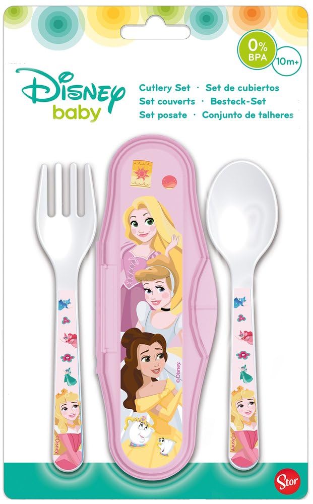 Stor Set 2 Posate Con Box Disney Princess Per Bambini Piccoli, In Plastica Alimentare, Facile Da Lavare. E Riutilizzabile - 4