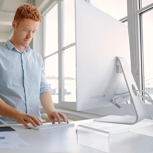 Miniatura 6 de Jetec 2 piezas de soporte acrílico transparente para monitor de escritorio, consola de videojuegos, soporte de acrílico para computadora portátil,