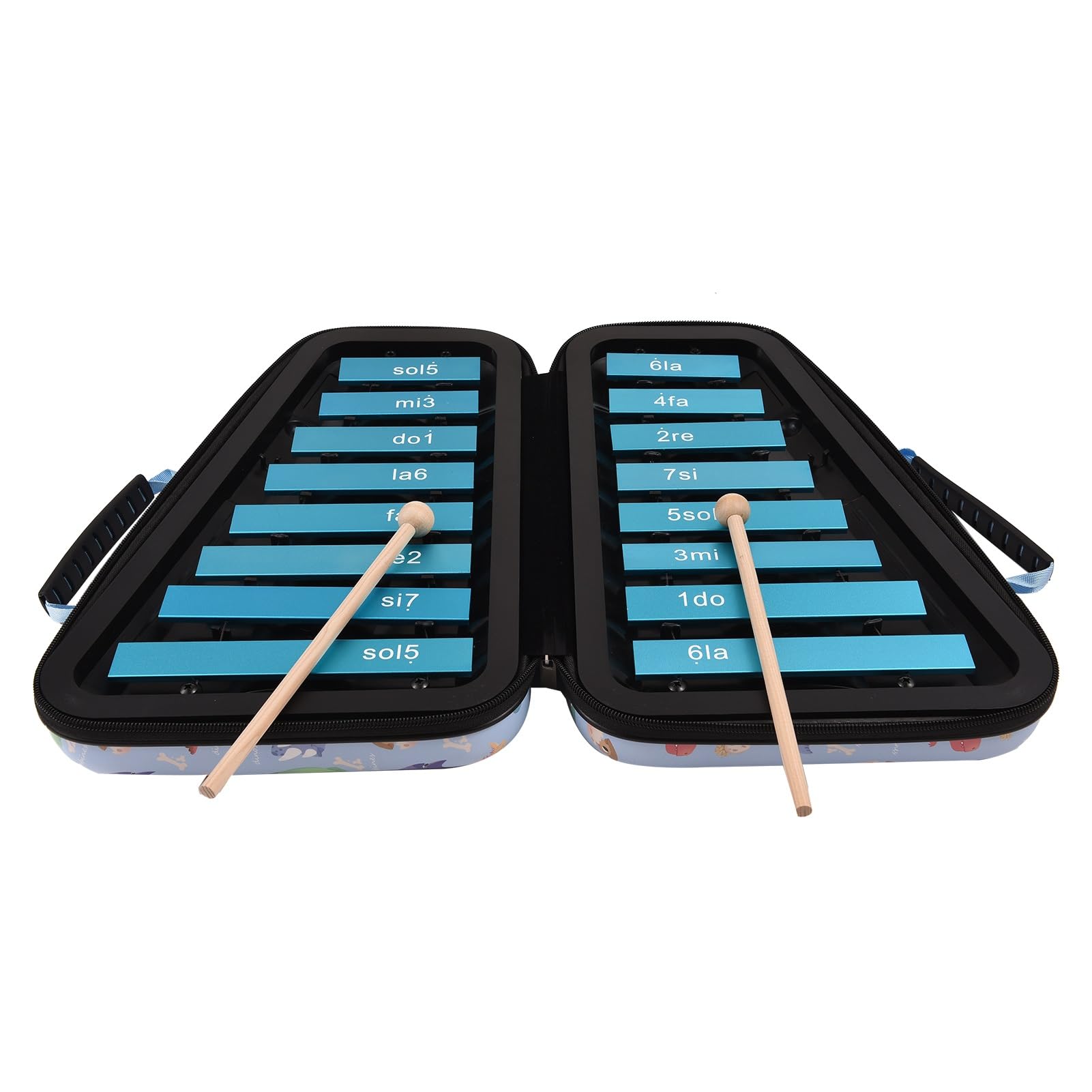xilófono Glockenspiel De 16 Teclas, Xilófono con Placa De Aluminio De 16 Notas, Instrumento De Percusión Musical Educativo Temprano con Mazos De Caja (Color : Blue)