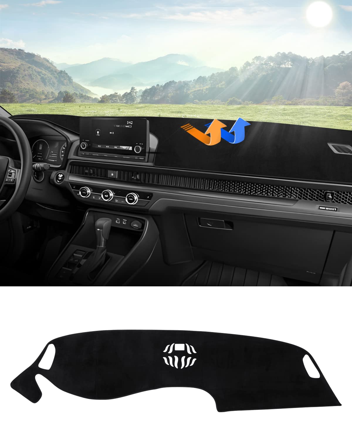 Autorder Dashboard Cover Mat for 2023 2024 2025 2026 Honda HR-V HRV Accessories Dash Cover Flannel Dash Mat Sunshade Glare UV Rays Protector