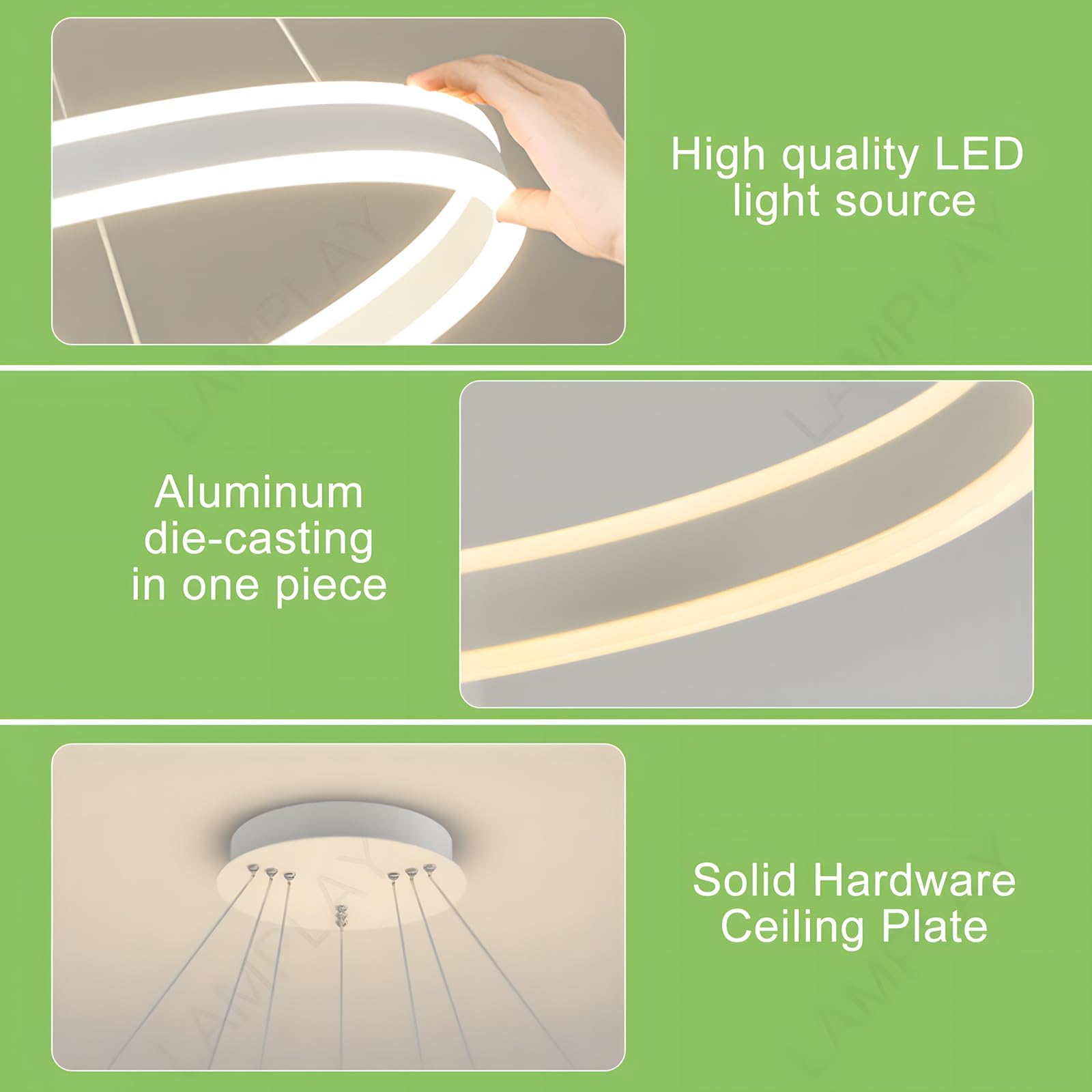 Lampada A Sospensione Moderna A LED Rotonda, 1 Lampadario Ad Anello Bianco, Dimmerabile Con Telecomando 3000K-6000K Lampada Da Soffitto, Altezza Regolabile, Soggiorno Camera Da Letto(Ø60cm)