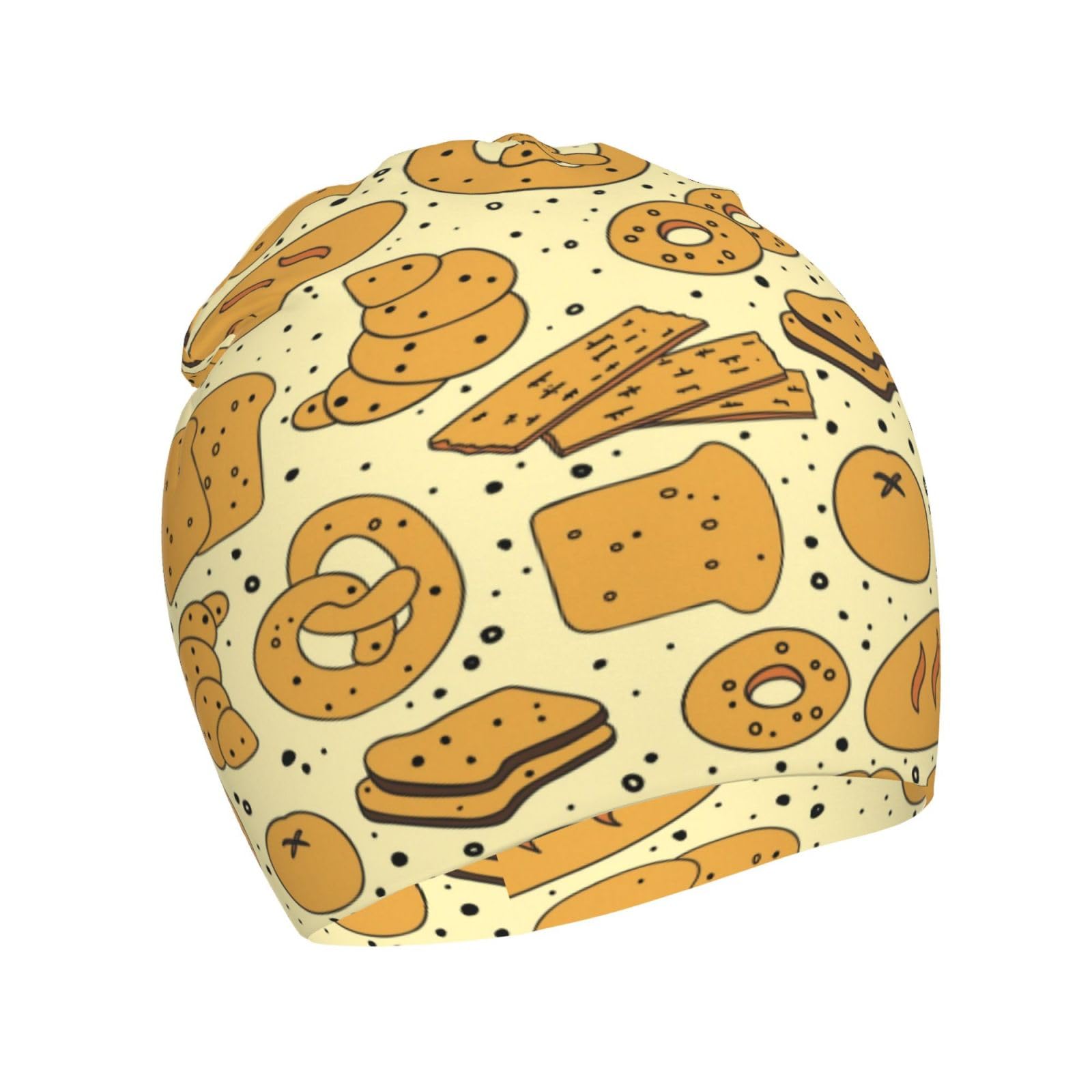 Rqzwdq Croissant Bread Point Kids Beanie Hats Warm Knit Beanie Cap Skull Caps Gifts Decor for Boys Girls White