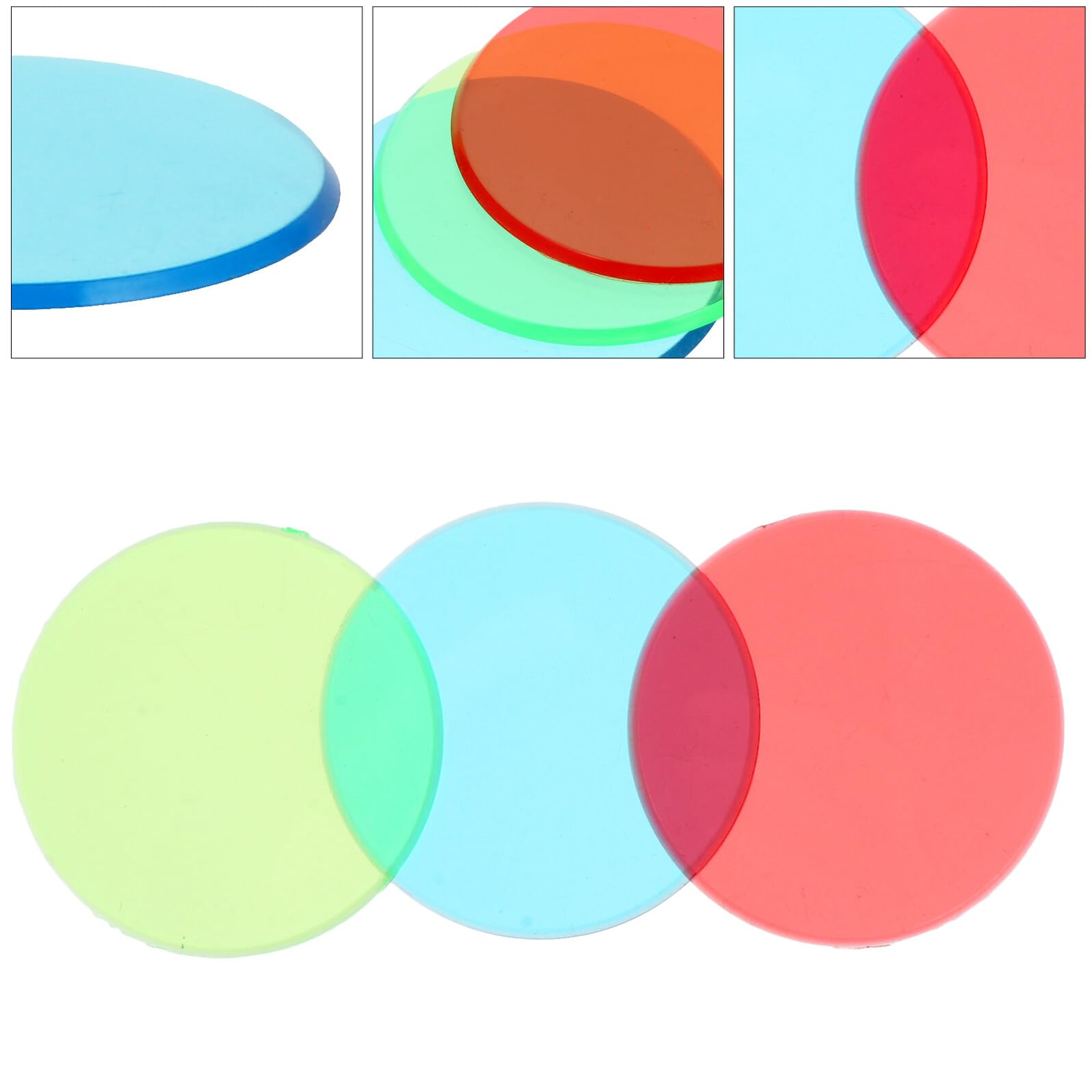 Alipis Filtres de Couleur Puce de Transmission Optique Éducative pour Garçon et Filles en Plastique 6pcs Exploration des Propriétés Lumière et Correction des Couleurs