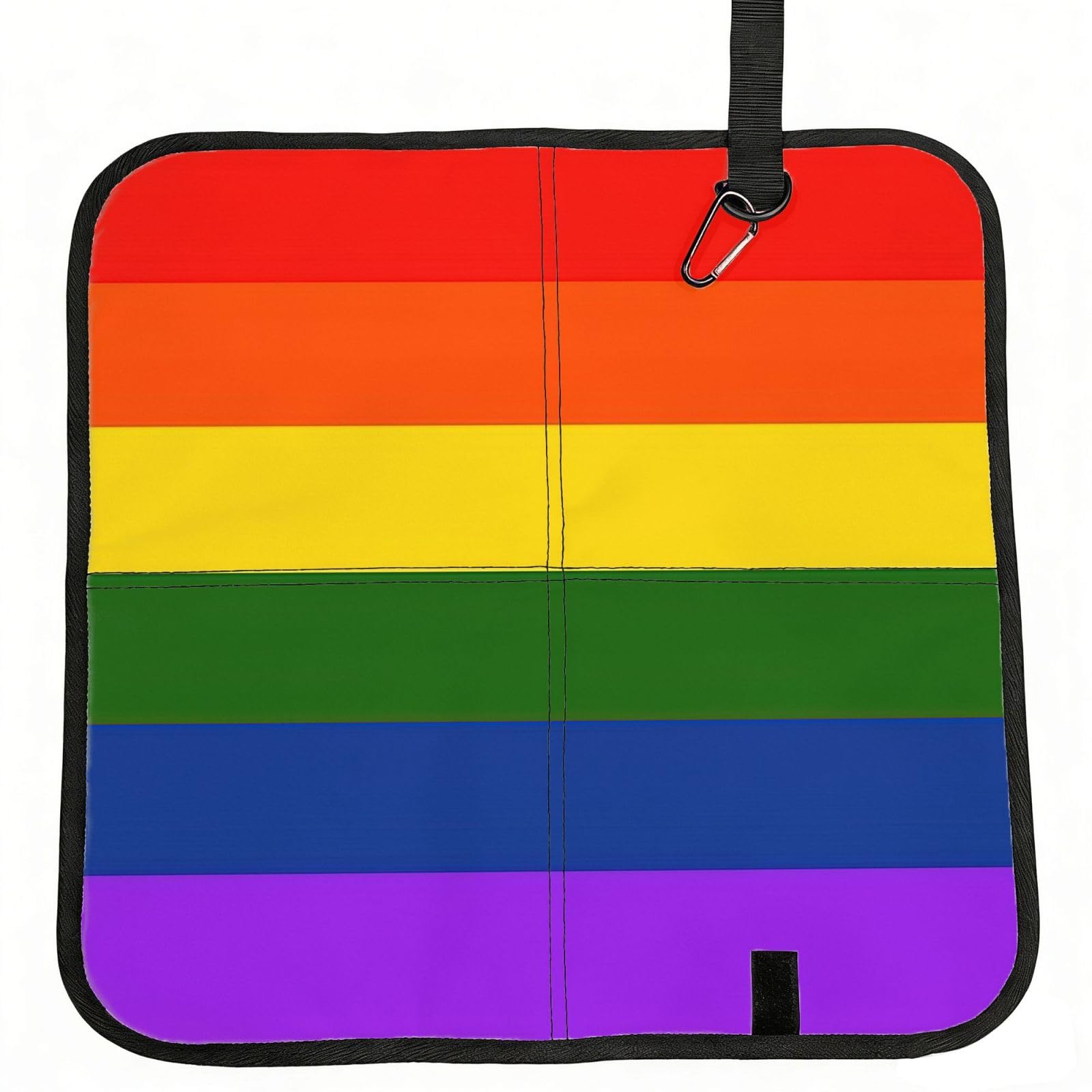 NImongt Rainbow Flag Print Portable Chair Pad Foldable Seat Cushion Outdoor Seating Office Picnic Camping