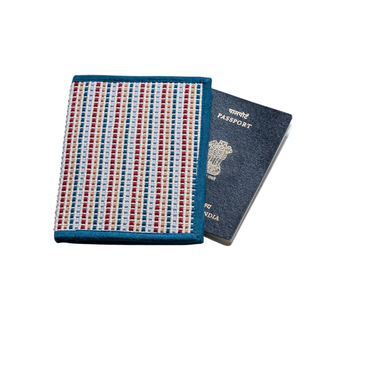 Antar Hand-Woven Passport Holder | Sustainable Banana Fibre Travel Accessory | Eco-Friendly, Durable, Lightweight, Stylish Passport Sleeve for Travel (15cm x 12cm, Multicolour)-image-3