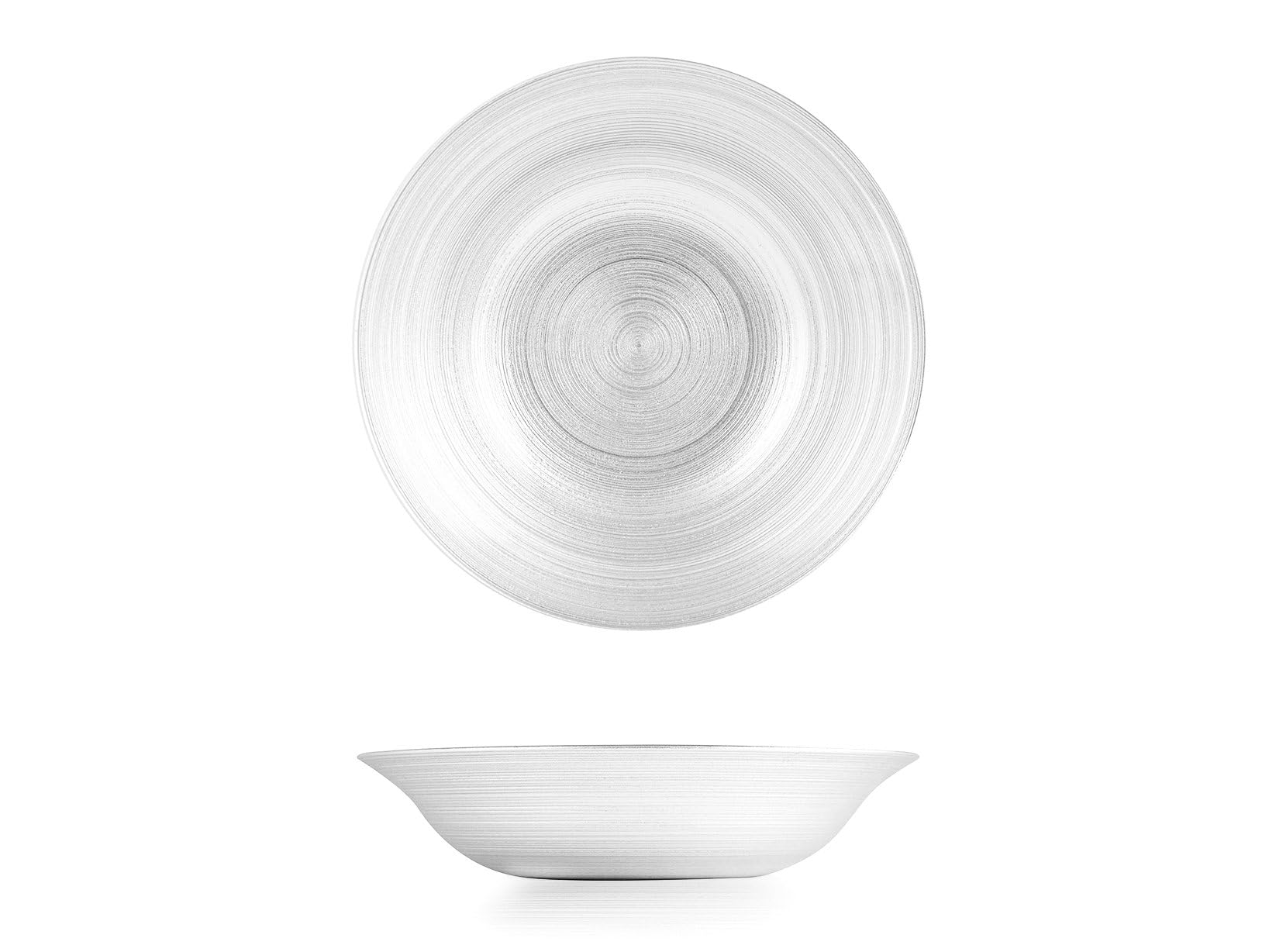 H&H Set 6 Piatti Fondi Circle In Vetro Cm 22,5