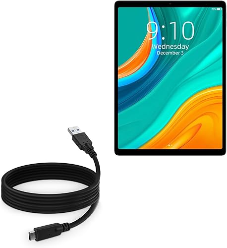 BoxWave Cable Compatible with Chuwi HiPad Plus - DirectSync - USB 3.0 A to USB 3.1 Type C, USB C Charge and Sync Cable - 6ft - Black
