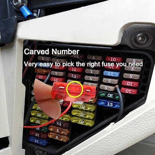 Miniatura 5 de FULARR - 80 fusibles profesionales para automóvil, camión, barco, surtido de fusibles de hoja estándar, con extractor de fusibles de repuesto – 2A /