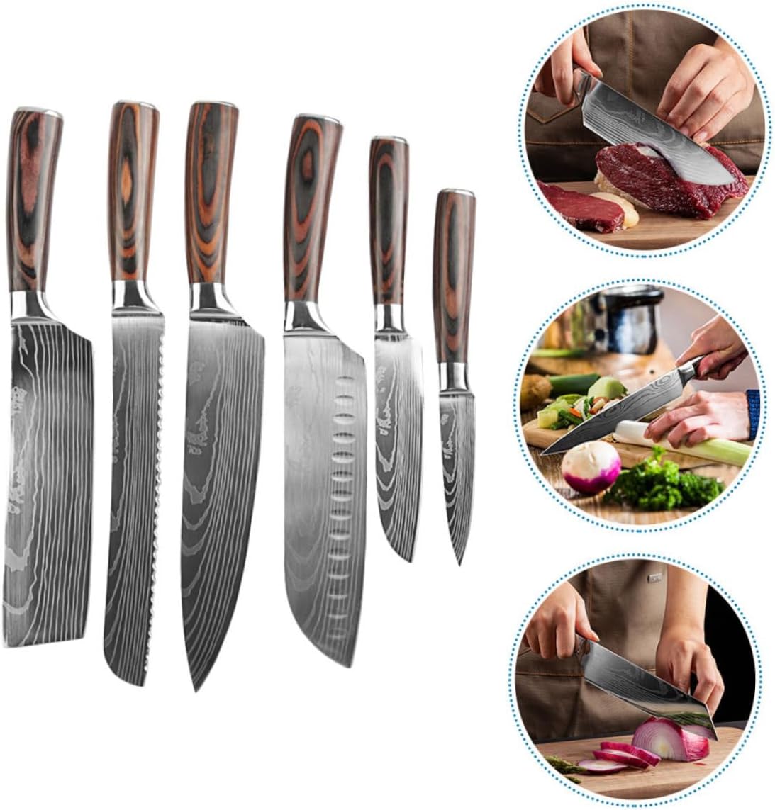 ABOOFAN Japanese Chef Knife Chef Knife Fruit Cutters Stainless Steel Non-slip Handle Kitchen Tools