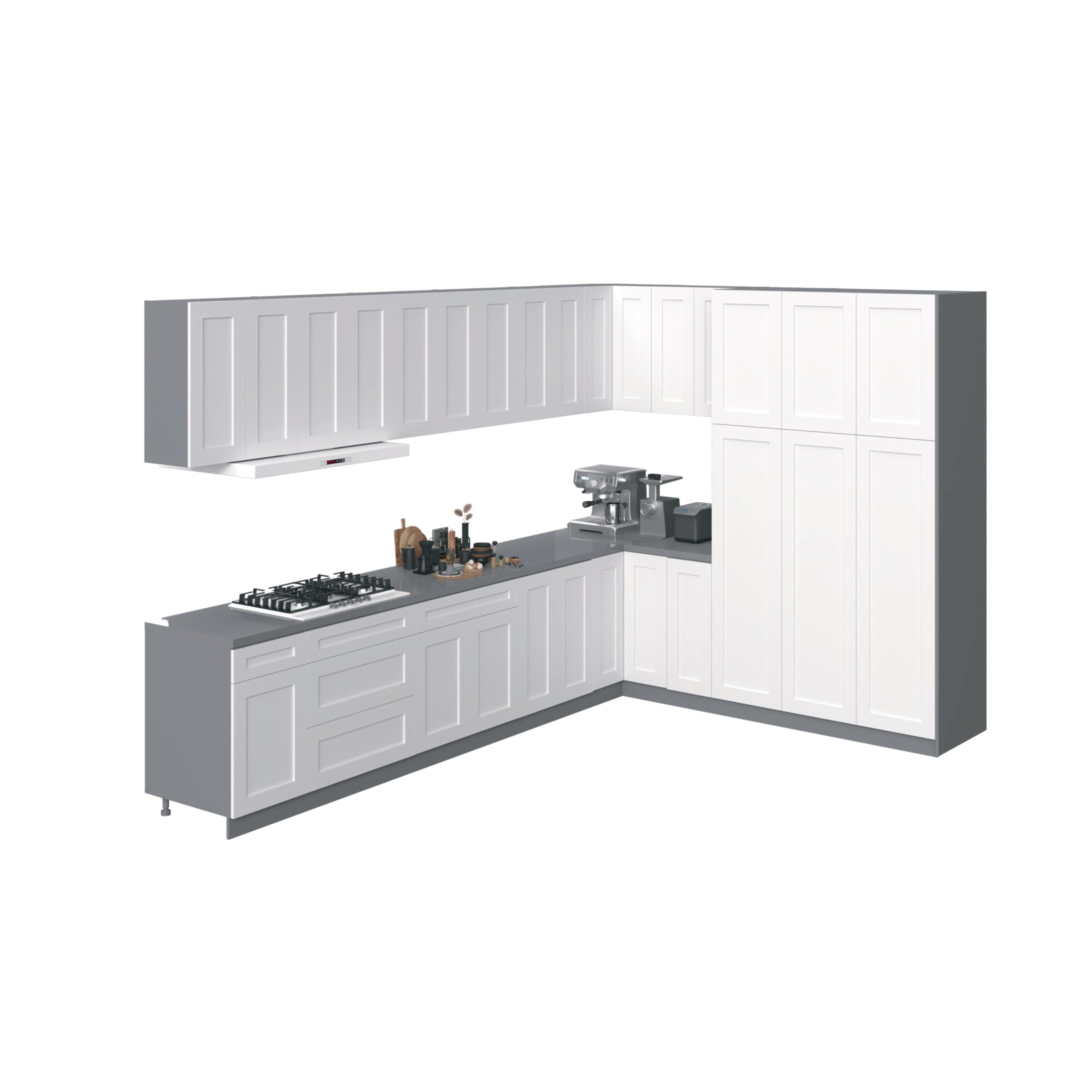 Kitchen Timeless Collection White Matte Color Base Size 12Ft Wide