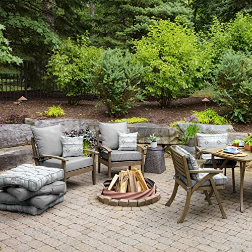 Image of Arden Olefin Outdoor Deep Seat Cushion Set (4-Pack), 24 in x 24 in, Weather-Proof, Rain-Proof, Fade Resistant Patio Cushion for Chair, Sofa, and Couch Paloma Woven Texture