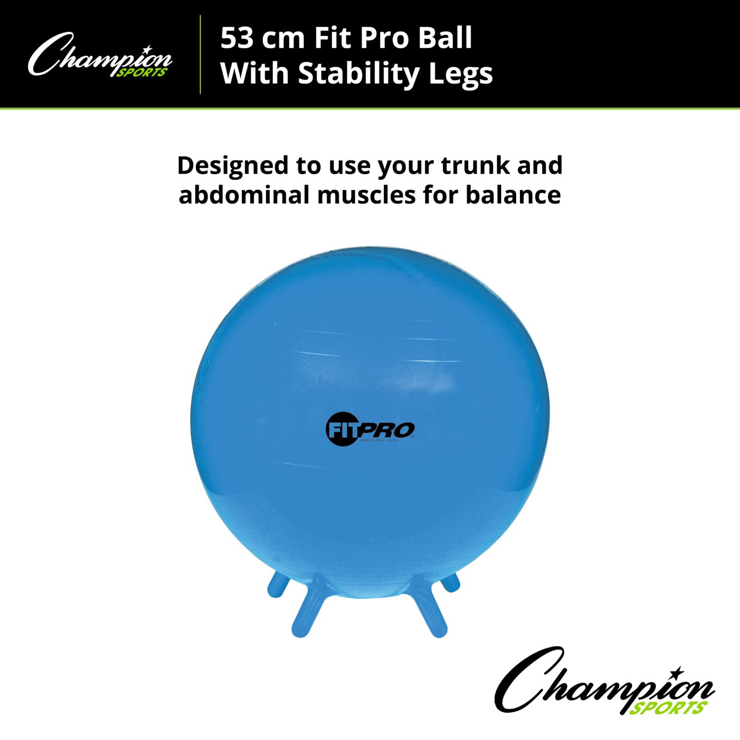 Champion Sports FitPro - Palla con gambe di stabilità