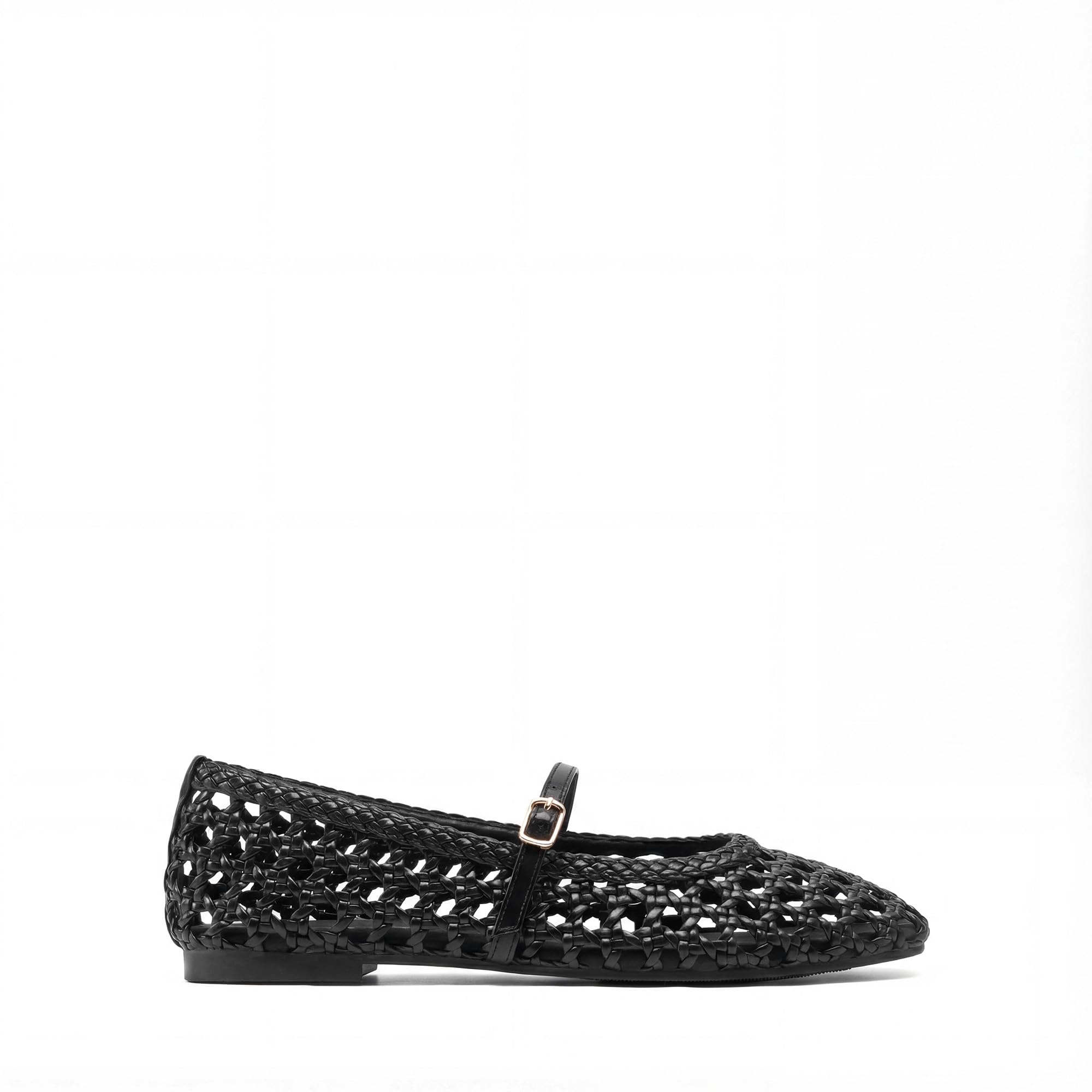 DREAM PAIRS Bailarinas de Mary Jane Tejidas para Mujeres, Cómodas y Elegantes, con Punta Cuadrada y Correa Ajustable